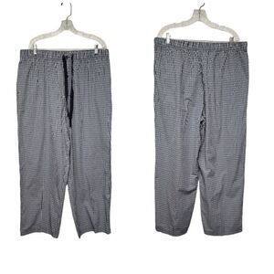 CREMIEUX LOUNGWEAR GINGHAMCHECKS BLUE/WHITE ELASTIC DRAWSTRING PAJAMA PANTS XL.